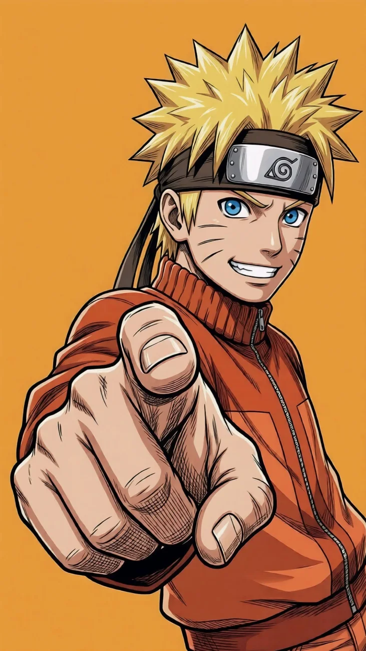 Naruto Uzumaki Orange Pointing Portrait vertical phone wallpaper