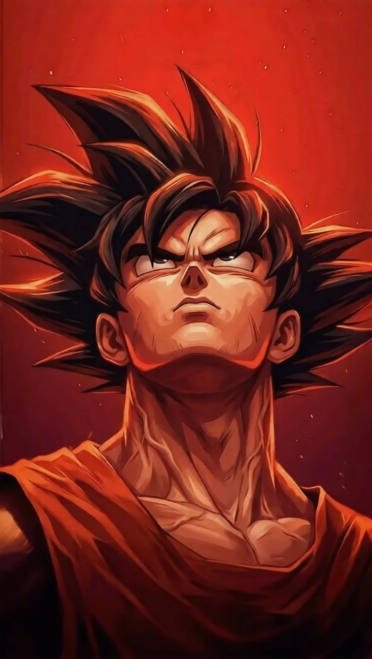 Goku Red Orange Hero Portrait vertical phone wallpaper