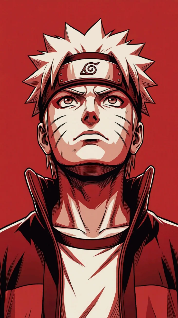 Naruto Uzumaki Red Graphic Portrait vertical phone wallpaper