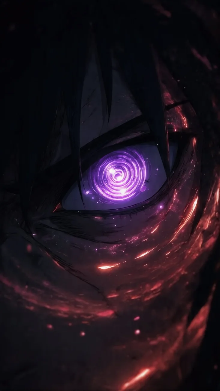 Purple Rinnegan Eye Dark Close-Up vertical phone wallpaper