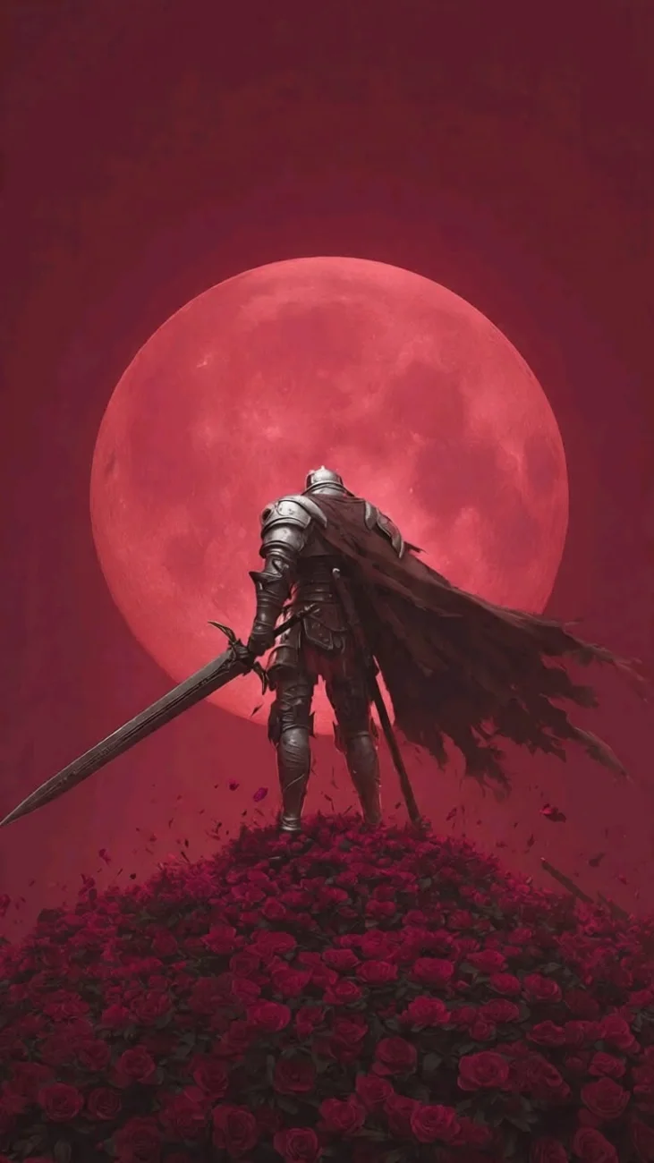 Guts Blood Moon Rose Field vertical phone wallpaper