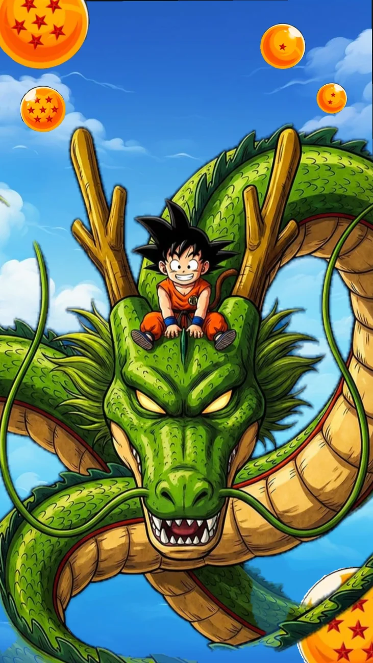 Young Goku and Shenron HD Dragon Ball Wallpaper