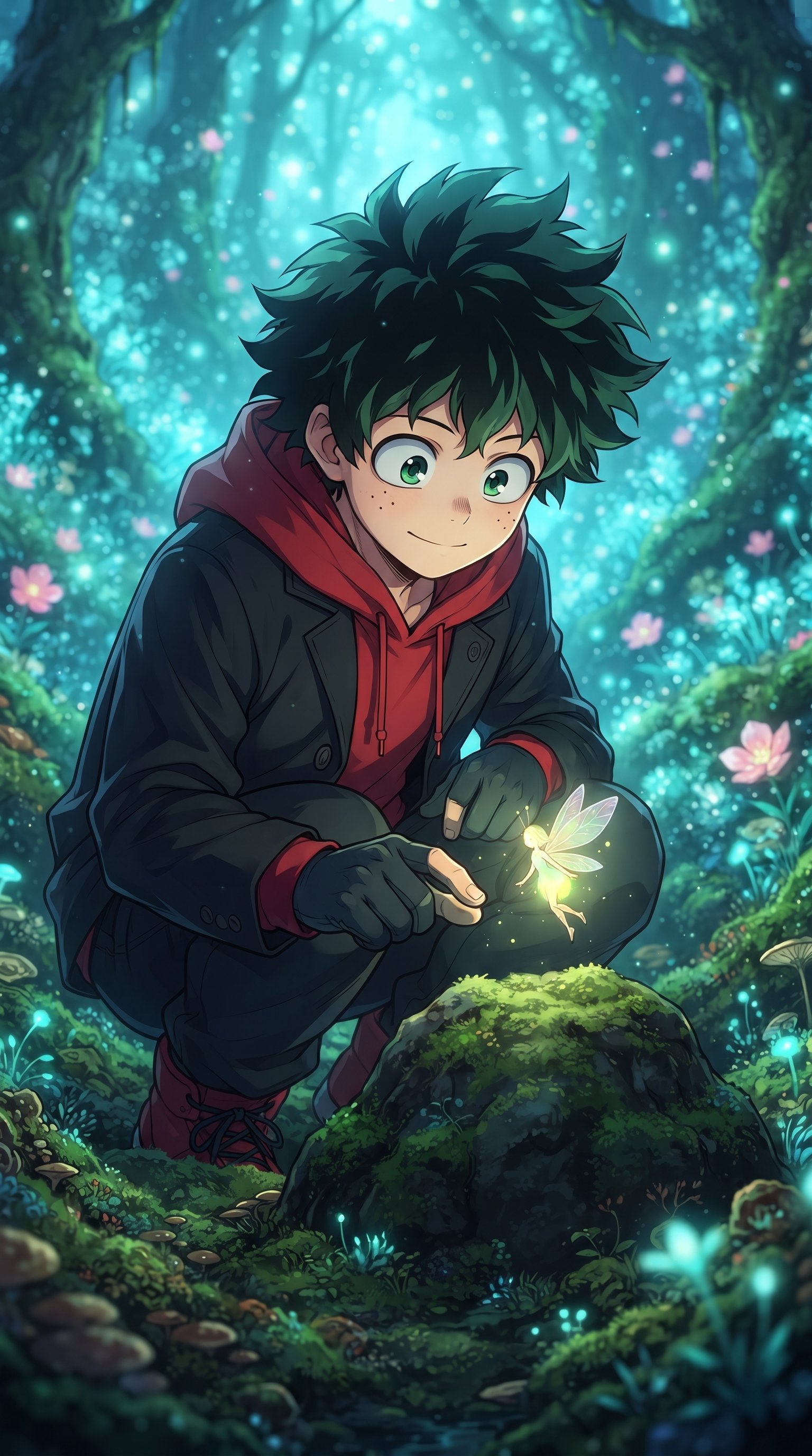 Discover a high quality Izuku Midoriya Deku wallpaper that captures his calm expression and heroic vibe in a colorful anime inspired scene.