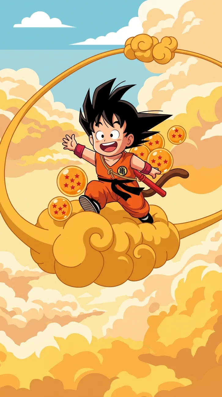 Young Goku Jumping Kick HD Anime Wallpaper