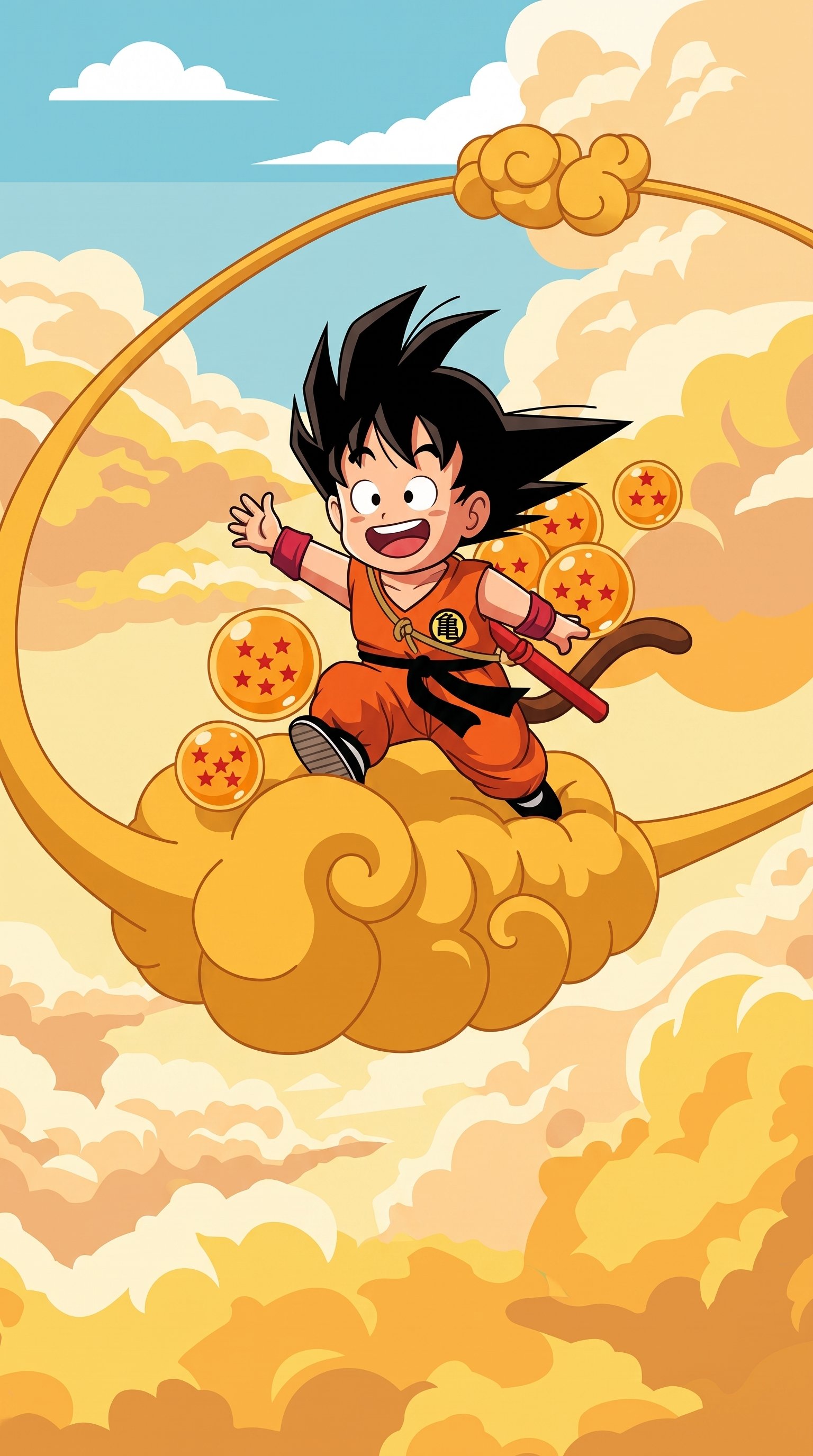 Young Goku Jumping Kick HD Anime Wallpaper